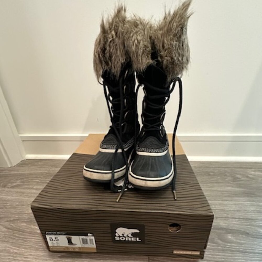 Sorel Joan of Arctic Black Stone Sz 8.5